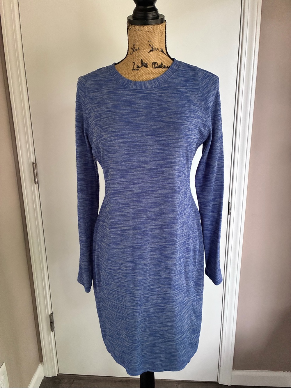 lululemon athletica Heathered Blue Long-Sleeve Knit Maxi Dress